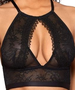🖤DOBREVA🖤 SHEER LACE HIGH NECK BRALETTE NWT